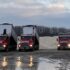 3 Trucks Dumping Salt